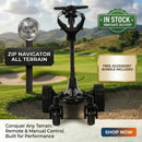 MGI Zip Navigator AT (All Terrain - Black) Lithium Remote Control Golf Caddy