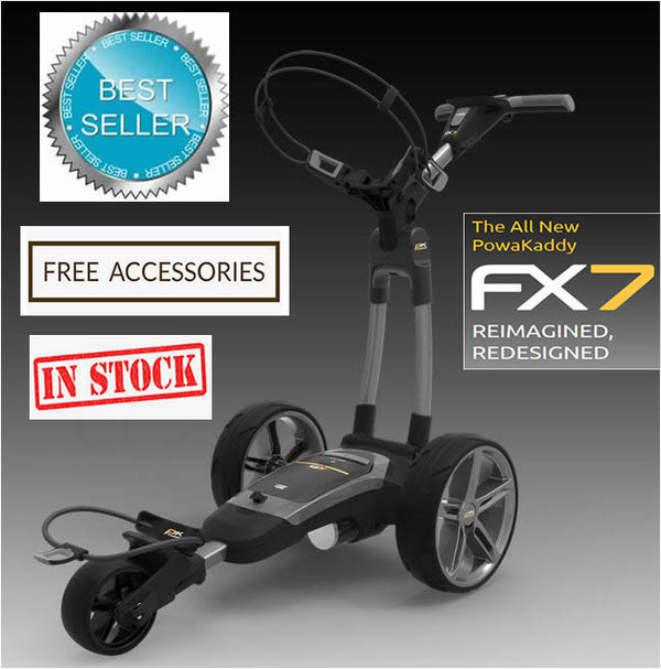Powakaddy FX7 Lithium Electric Golf Cart with Optional Braking GPS System