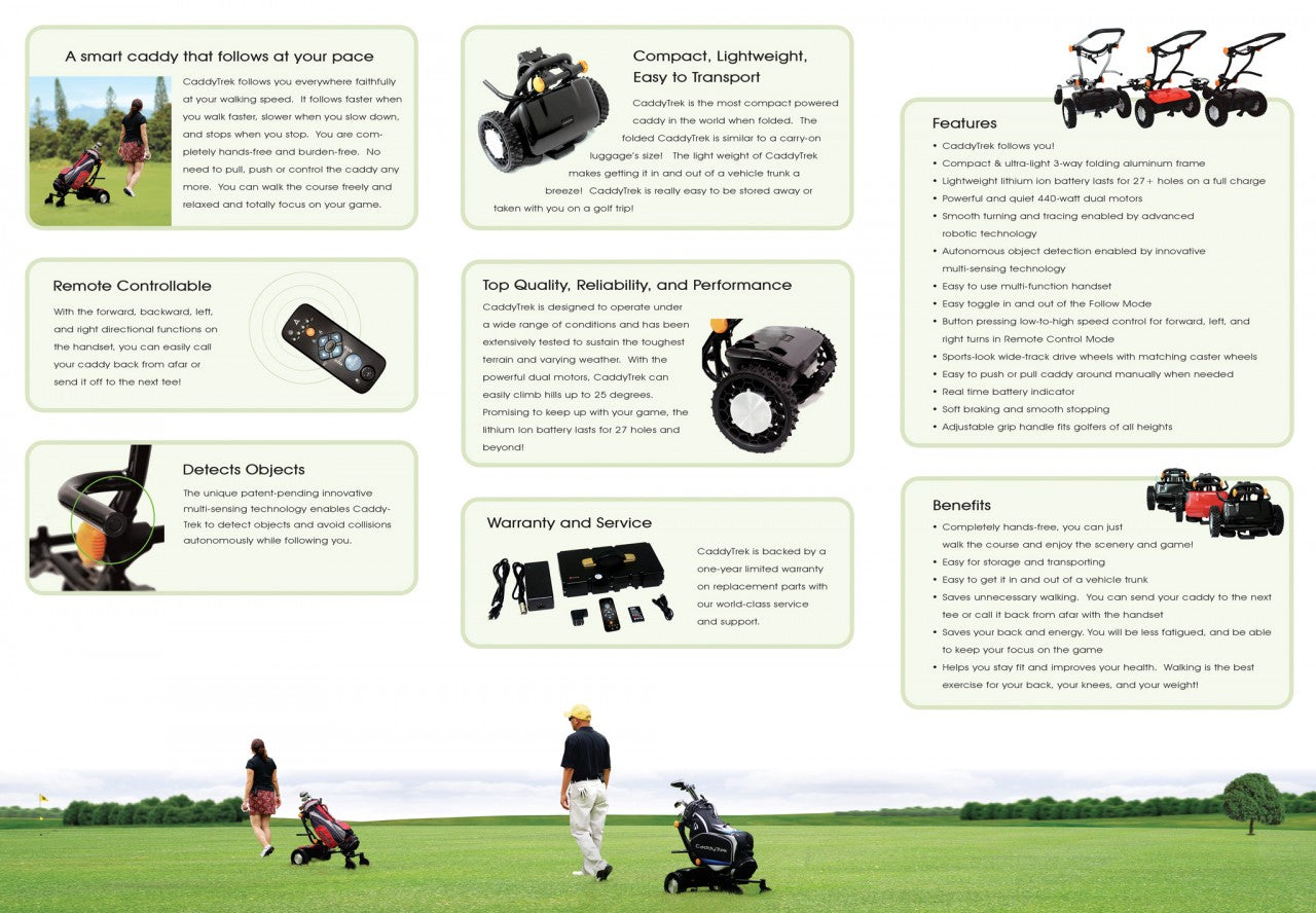 Robotic Follow You Remote Golf Caddy Bundle Caddytrek R2 l